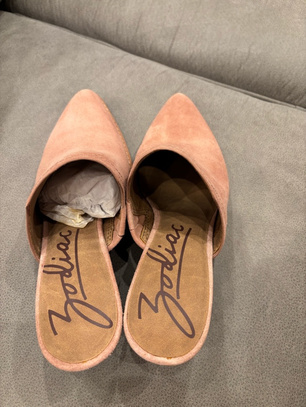 Sleek Slip-On Suede Mules in Dusty Rose suede by zodiac - Picture 4 of 10